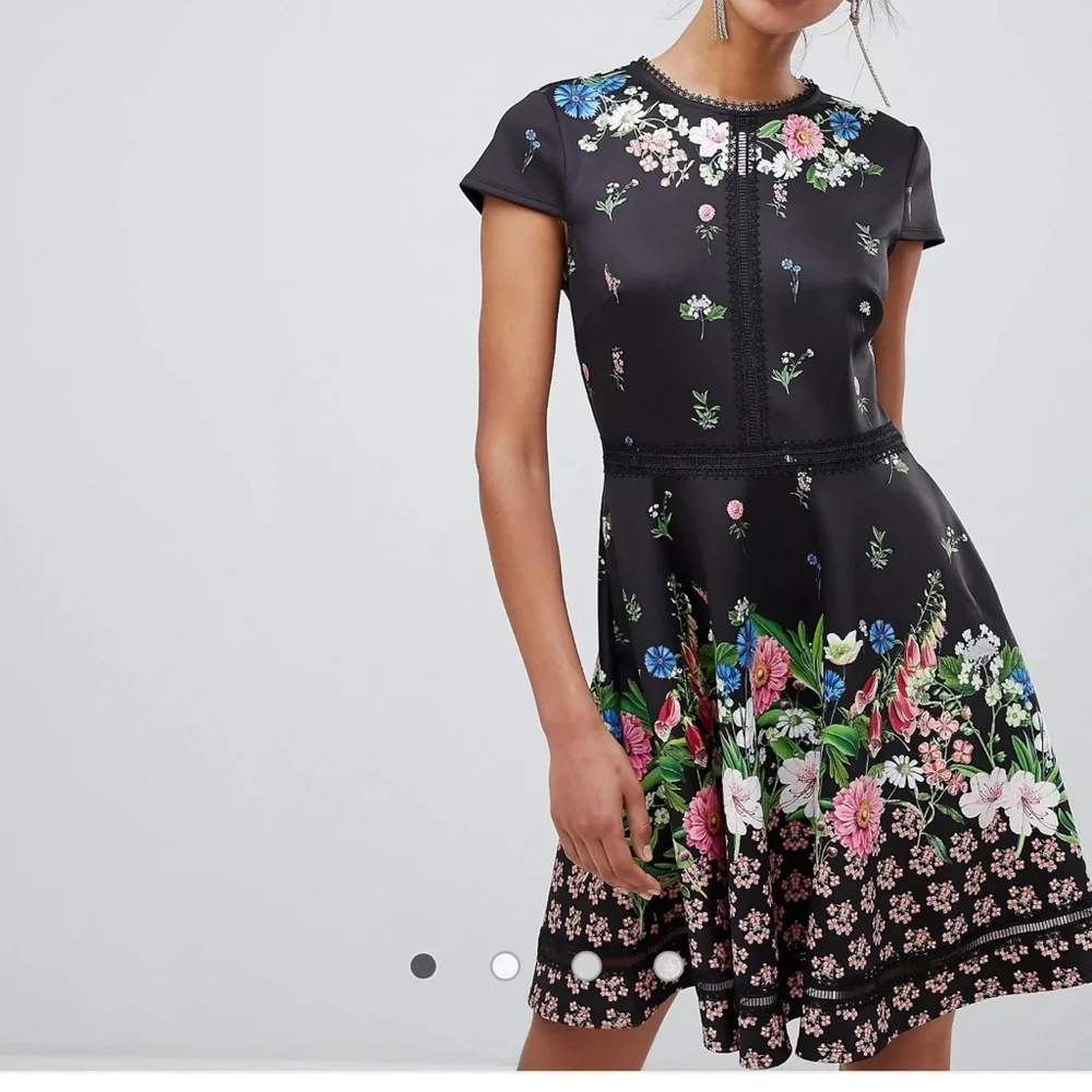 Ted Baker Daissie Florence Trim Skater Dress Size 3/Medium - Picture 2 of 12